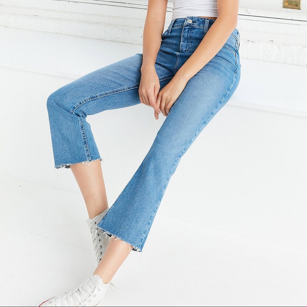 BDG Kick Flare Cropped High Waited Jeans